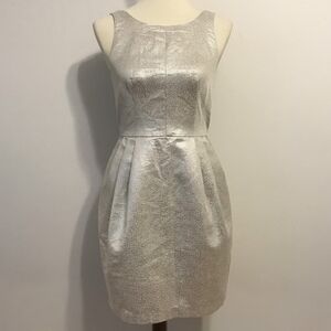 Club Monaco Shimmering Silver Mini Dress Sz 4